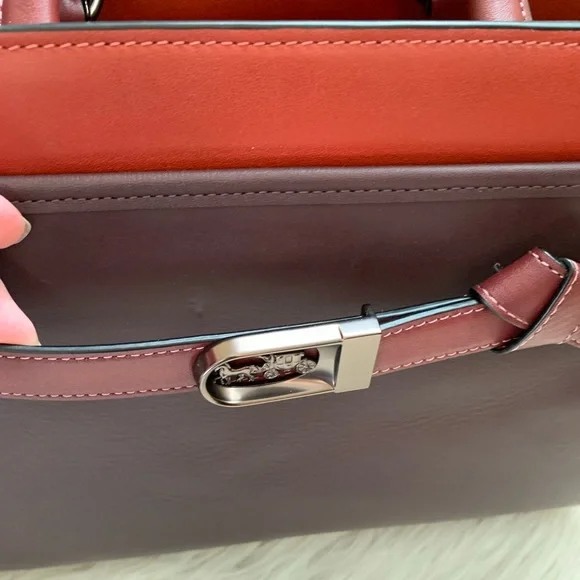 Coach Tate Carryall 29 Satchel Oxblood Multi Pewter - Picture 13 of 17